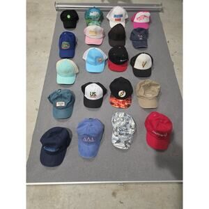 20 Vintage Trucker Hat Lot Snapback 80s 90s Y2K USA Advertising Promo Rope Cap